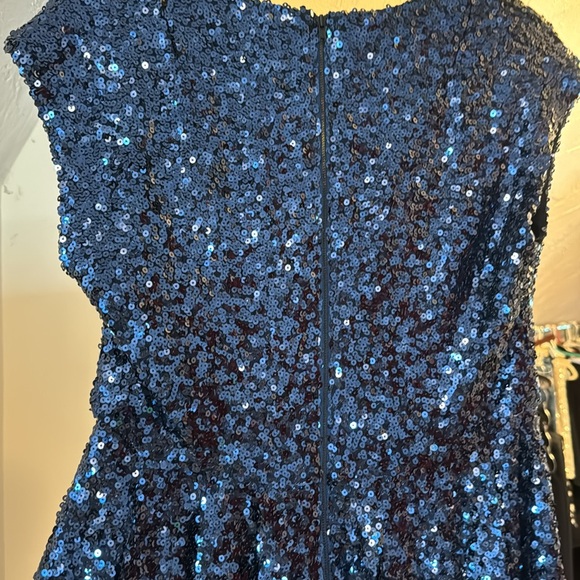 French Connection Blue Sequined Dress - Picture 4 of 5